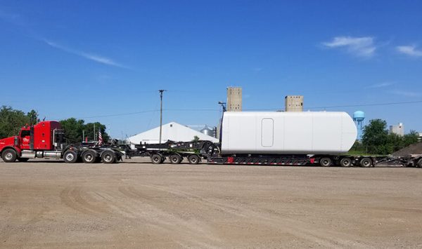 Lone Star truck transporting renewable energy source equipment