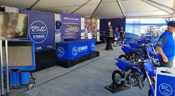 ShowDivision_Slider2 Industry show setup for Yamaha dirtbikes