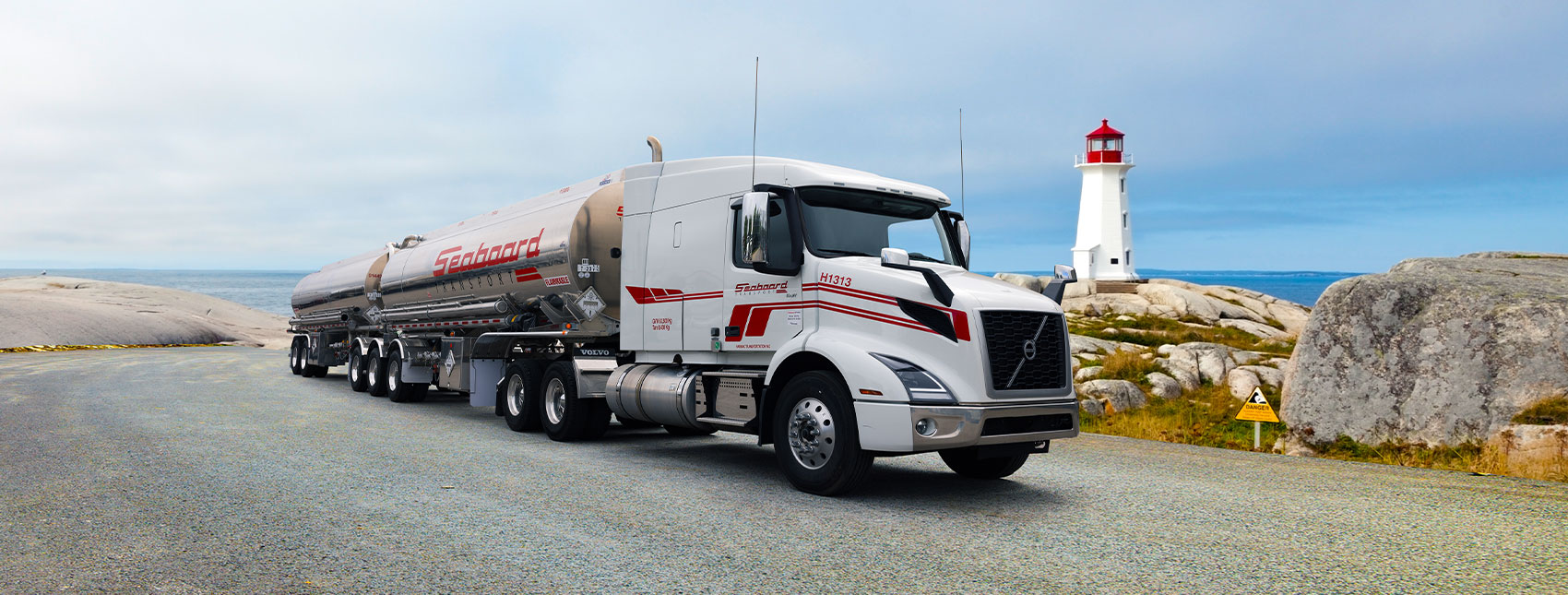 Seaboard Transport liquid bulk tanker truck driving on East Coast Canada highway